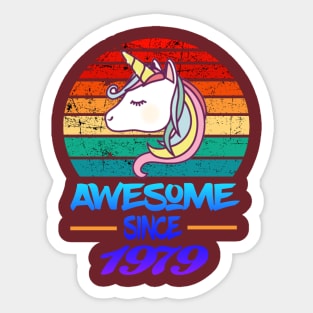 Awesome Since 1979 Funny 40th Birthday Unicorn Lover Gift Idea Sticker